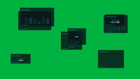 Network HUD unfolding transparent grid appearing panels linking nodes tracking Stock Footage 334118867