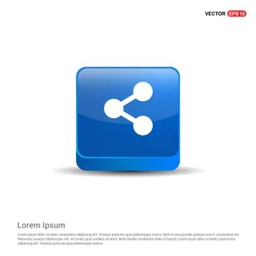 Network icon - 3d Blue Button Stockillustratie