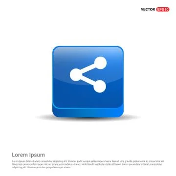 Network icon - 3d Blue Button Illustrazione stock