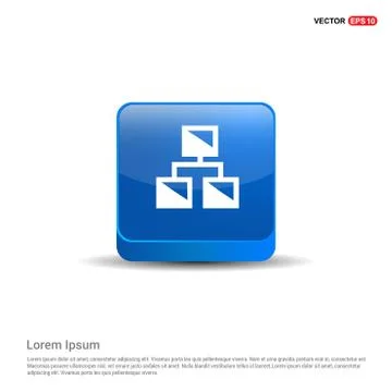 Network icon - 3d Blue Button Stock Illustration