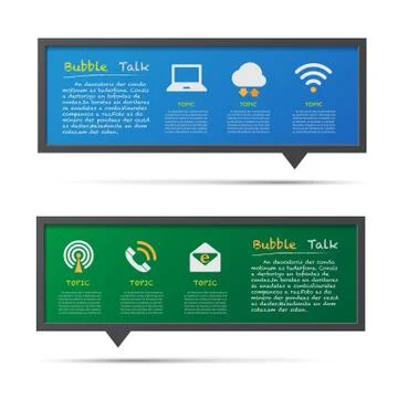 Network icon and 3d bubble talk blackboard. Stock Illustration
