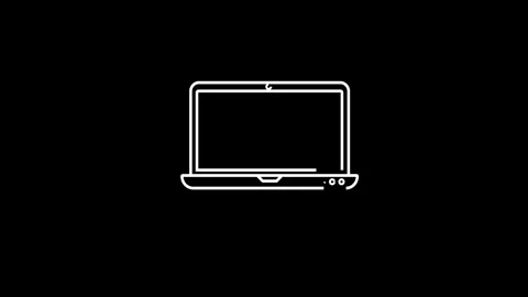 Network icon animation on laptop icon 스톡 동영상 258432078