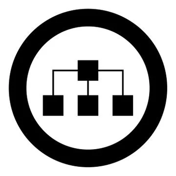 Network icon black color in circle Stock Illustration
