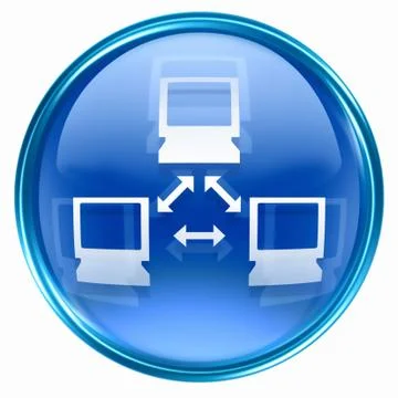 Network icon blue, isolated on white background. Ilustração Stock