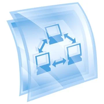 Network icon blue, isolated on white background Stockillustratie