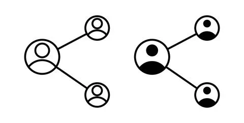 Network icon collection in black, Line icons, flat symbols Stock Illustration