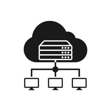 Network icon design. Hosting concept. Flat style. Vector. Stock Illustration