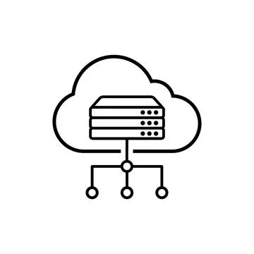 Network icon design. Hosting concept. Outline style. Vector. Stock Illustration