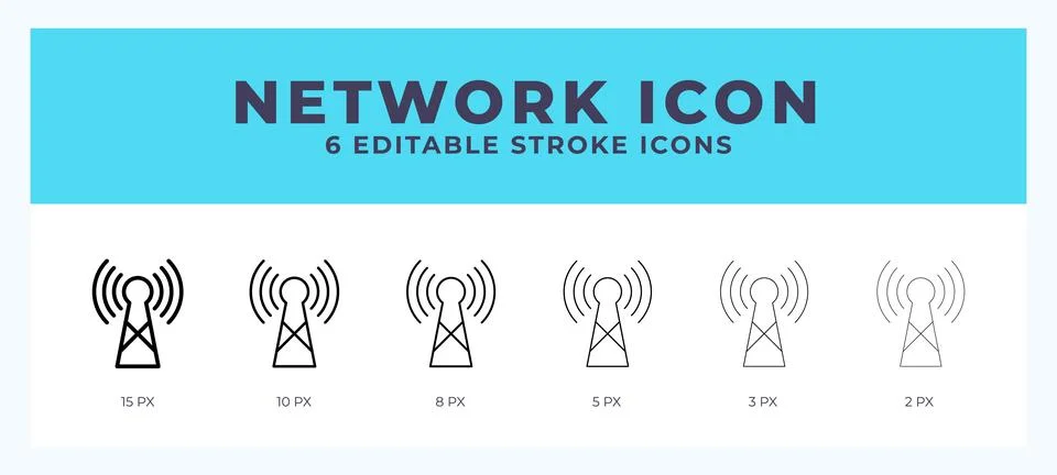 Network icon. Editable stroke line icon vector illustration. Stock Illustration