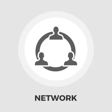 Network icon flat Stock Illustration