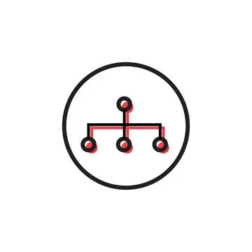 Network icon in flat style Illustrazione stock