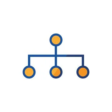 Network icon in flat style Stock Illustration