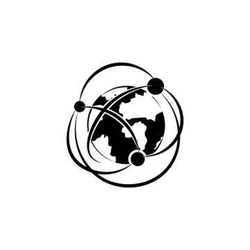 Network icon. Globalization icon black on white background Stock Illustration
