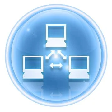 Network icon ice, isolated on white background. Illustrazione stock