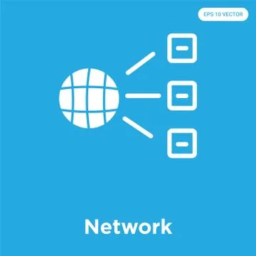 Network icon isolated on blue background Illustrazione stock gratuita