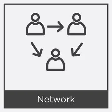 Network icon isolated on white background Free Stock Illustration