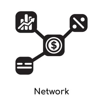 Network icon isolated on white background Free Stock Illustration
