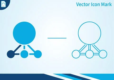 Network icon outline and solid two versions separate. Stock-Illustration