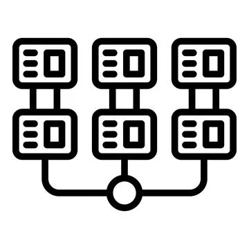 Network icon, outline style Illustrazione stock