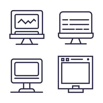 Network icon set collection vector Stock Illustration