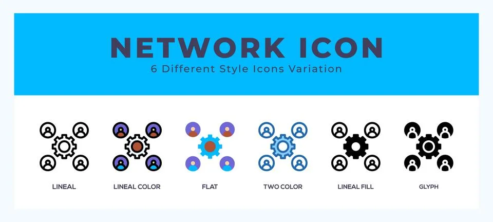 Network icon set. Design elements for logo Stock Illustration