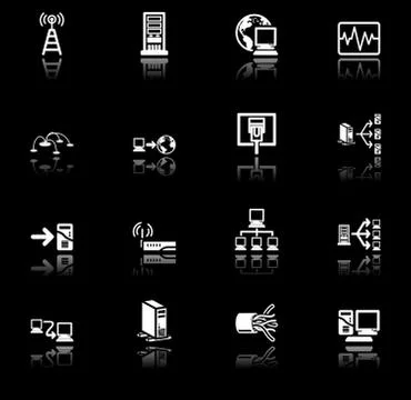 Network icon set Stock Illustration