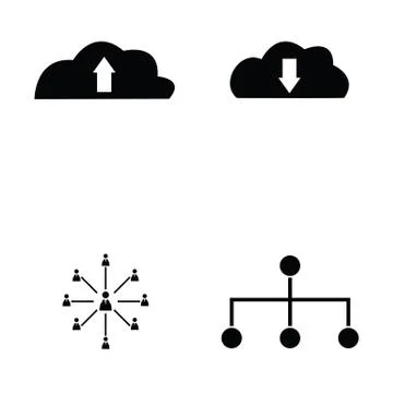Network icon set Illustrazione stock
