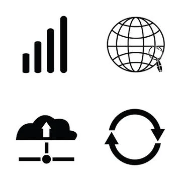Network icon set Stock Illustration