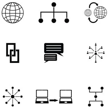 Network icon set Stock Illustration