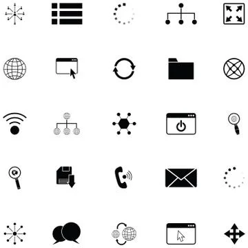 Network icon set Stock Illustration