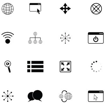 Network icon set Stock Illustration