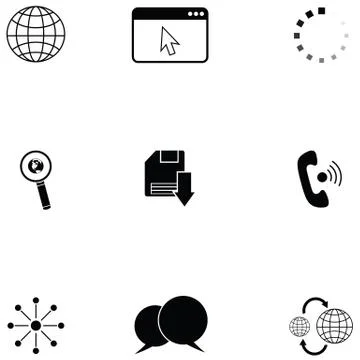 Network icon set 스톡 일러스트