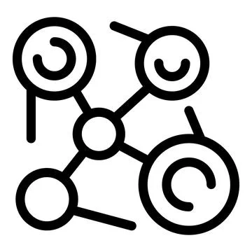 Network icon showing interconnected nodes representing social media or business Stockillustratie