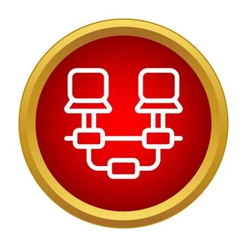 Network icon showing two computers connecting through data flow Stock Illustration