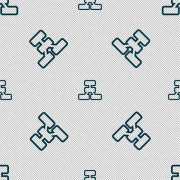 Network icon sign. Seamless pattern with geometric texture. Vector Illustrazione stock
