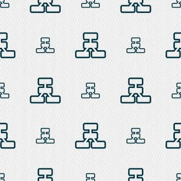 Network icon sign. Seamless pattern with geometric texture. Vector Illustrazione stock