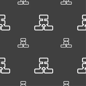 Network icon sign. Seamless pattern on a gray background. Vector Stock Illustration