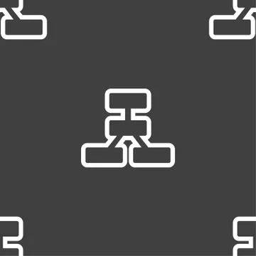 Network icon sign. Seamless pattern on a gray background. Vector Stock Illustration