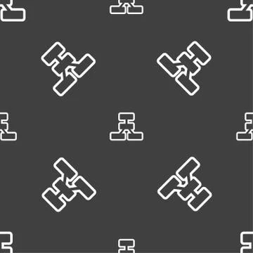 Network icon sign. Seamless pattern on a gray background. Vector Ilustración de archivo