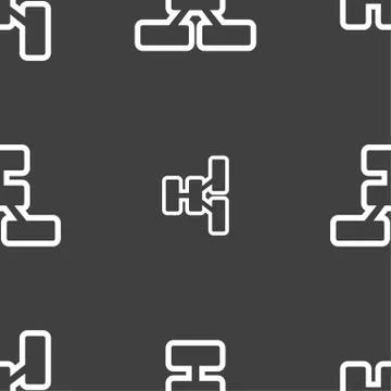 Network icon sign. Seamless pattern on a gray background. Vector Stock Illustration