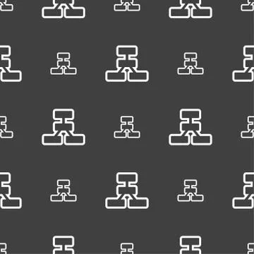 Network icon sign. Seamless pattern on a gray background. Vector Stock Illustration