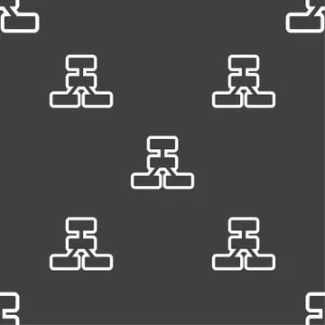 Network icon sign. Seamless pattern on a gray background. Vector Stock Illustration