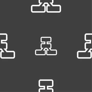 Network icon sign. Seamless pattern on a gray background. Vector Illustrazione stock