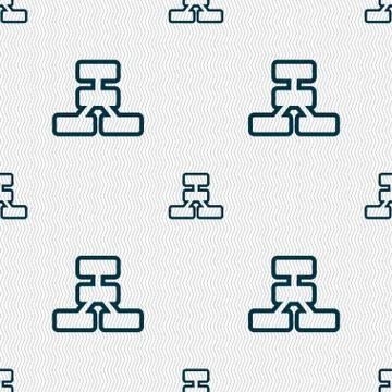 Network icon sign. Seamless pattern with geometric texture. Illustrazione stock