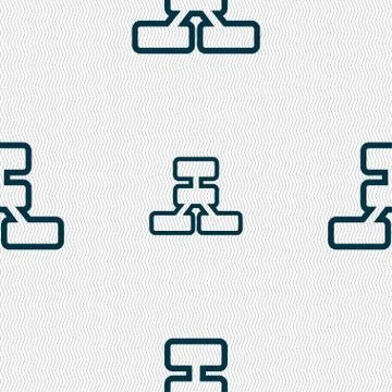 Network icon sign. Seamless pattern with geometric texture. イラスト素材