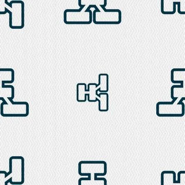 Network icon sign. Seamless pattern with geometric texture. イラスト素材
