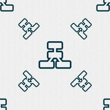 Network icon sign. Seamless pattern with geometric texture. Stock Illustration