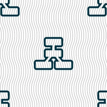 Network icon sign. Seamless pattern with geometric texture. イラスト素材
