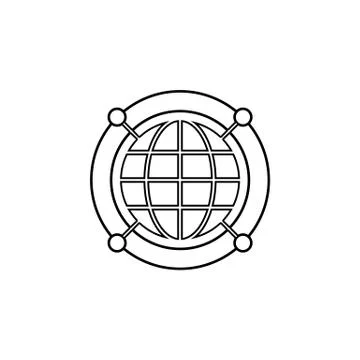 Network icon. Simple outline vector of technology set for UI and UX, website  Stock Illustration