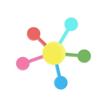 Network icon social vector connection media circle concept connect flat socia Illustration